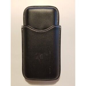 Amancy Cigar Holder Black White Stitching 3 Tube Slots Pocket or Cigar Cutter